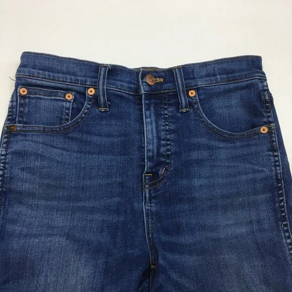 MADEWELL Med Wash 10" High Rise 5 Pocket Logo Hardware Skinny Jeans - Picture 5 of 12
